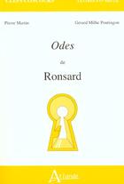 Couverture du livre « Les odes de ronsard » de Martin/Milhe-Pouting aux éditions Atlande Editions