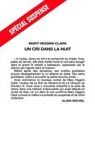 Couverture du livre « Un cri dans la nuit » de Mary Higgins Clark aux éditions Albin Michel