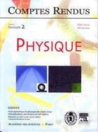 Couverture du livre « Comptes rendus academie des sciences, physique, t.4, fascicule 2, mars 2003 : hydrodynamique et physiq » de  aux éditions Elsevier