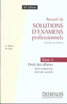 Couverture du livre « Solutions examens prof. t.4 » de Morin/Vion aux éditions Defrenois