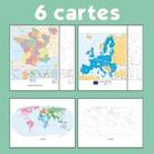 Couverture du livre « Géographie à vivre ; 6 cartes murales » de Xavier Leroux et Bernard Malczyk et Andre Janson aux éditions Acces