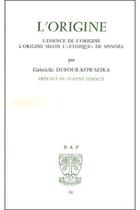 Couverture du livre « L'origine » de Dufour-Kowalska G. aux éditions Beauchesne