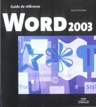 Couverture du livre « Word 2003 » de Steiner J. aux éditions Eyrolles