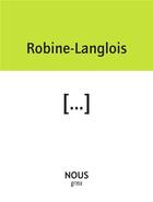 Couverture du livre « Entre crochets [...] » de Theo Robine-Langlois aux éditions Nous