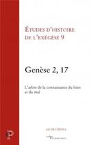 Couverture du livre « Genèse 2, 17 » de Gilbert Dahan aux éditions Cerf