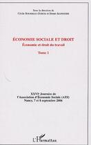 Couverture du livre « Économie sociale et droit t.1 ; économie et droit du travail » de Bruno Jeandidier et Bourreau-Dubois Cecile aux éditions Editions L'harmattan