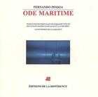 Couverture du livre « Ode maritime » de Fernando Pessoa aux éditions La Difference