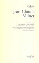 Couverture du livre « Cahier jean-claude milner » de Marandin Jean-Marie aux éditions Verdier