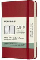 Couverture du livre « Agenda 18 mois semainier 2018 ; 19 poche rouge rigide » de  aux éditions Moleskine
