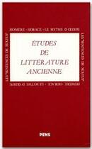 Couverture du livre « Études de littérature ancienne » de Lallot et Le Boulluec aux éditions Editions Rue D'ulm