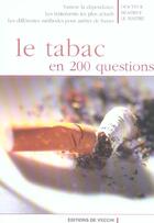 Couverture du livre « Tabac en 200 questions (le) » de De Le Maitre aux éditions De Vecchi