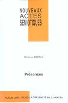 Couverture du livre « Presences » de Herman Parret aux éditions Pu De Limoges