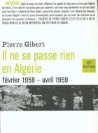 Couverture du livre « Il Ne Se Passe Rien En Algerie » de Gibert P aux éditions Bayard