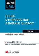 Couverture du livre « Cours d'introduction générale au droit (édition 2020/2021) » de Marjorie Brusorio Aillaud aux éditions Gualino
