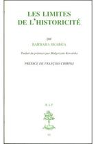 Couverture du livre « Les limites de l'historicite » de Barbara Skarga aux éditions Beauchesne