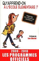 Couverture du livre « Qu'apprend-on a l'ecole elementaire ? 2009/2010 » de Canope/Chatel aux éditions Xo