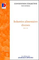 Couverture du livre « Industries alimentaires diverses n 3092 2005 » de  aux éditions Direction Des Journaux Officiels