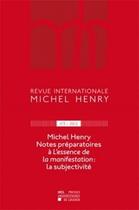 Couverture du livre « Revue Michel Henry Numero 3 2012 » de Jean Leclercq aux éditions Pu De Louvain