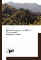 Couverture du livre « Developpement durable en chine rurale » de Breffeil-E aux éditions Presses Academiques Francophones