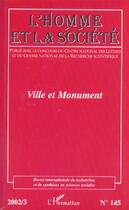 Couverture du livre « Ville et monument - vol145 » de  aux éditions L'harmattan