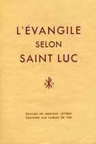 Couverture du livre « L'evangile selon luc » de  aux éditions Labor Et Fides