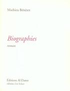 Couverture du livre « Biographies » de Mathieu Benezet aux éditions Leo Scheer - Al Dante