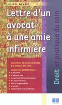 Couverture du livre « Lettre d un avocat a une amie infirmiere » de Devers aux éditions Lamarre