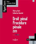 Couverture du livre « Droit pénal ; procédure pénale (édition 2019) (10e édition) » de Catherine Ginestet aux éditions Dalloz