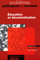 Couverture du livre « Éducation et décentralisation » de Bernard Toulemonde aux éditions Documentation Francaise
