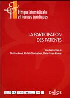 Couverture du livre « La participation des patients » de Christian Herve et Michele Stanton-Jean et Collectif aux éditions Dalloz