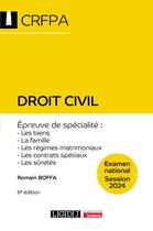 Couverture du livre « Droit civil : Examen national session 2024 (8e édition) » de Romain Boffa aux éditions Lgdj