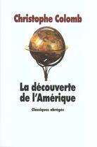 Couverture du livre « Decouverte de l amerique (la) » de Colomb Christophe / aux éditions Ecole Des Loisirs