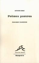 Couverture du livre « Poemes pauvres » de Antoine Emaz aux éditions Aencrages Et Co
