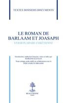 Couverture du livre « Le roman de Barlaam et Joasaph : version arabe chrétienne » de Marlene Kanaan aux éditions Beauchesne