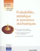 Couverture du livre « Probabilites, statistique et processus stochastiques » de Patrick Roger aux éditions Pearson