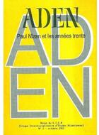 Couverture du livre « Revue aden t.2 ; Paul Nizan et les années trente » de  aux éditions Aden Belgique