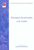 Couverture du livre « Entreprises de prevention et de securite » de  aux éditions Documentation Francaise