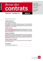 Couverture du livre « Revue des contrats : Revue des contrats N°4-2024 » de Collectif aux éditions Lgdj