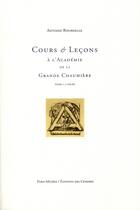 Couverture du livre « Cours et lecons a l'academie de la grande chaumiere t1 cours » de Antoine Bourdelle aux éditions Paris-musees