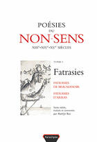 Couverture du livre « Poesies du non-sens t1. fatrasies d'arras » de Martijn Rus aux éditions Paradigme