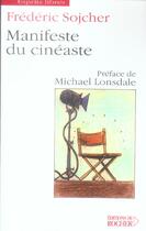 Couverture du livre « Manifeste du cineaste » de Frederic Sojcher aux éditions Rocher