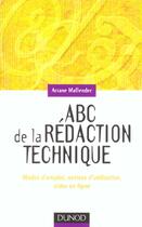 Couverture du livre « Abc De La Redaction Technique » de Ariane Mallender aux éditions Dunod