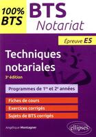Couverture du livre « Techniques notariales - 3e edition » de Angelique Montagner aux éditions Ellipses Marketing
