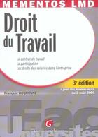 Couverture du livre « Droit du travail (3e édition) » de Francois Duquesne aux éditions Gualino