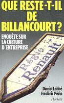 Couverture du livre « Que reste-t-il de Billancourt ? » de Labbe-D+Perin-F aux éditions Hachette Litteratures