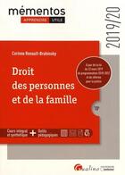 Couverture du livre « Droit des personnes et de la famille (édition 2019/2020) » de Corinne Renault-Brahinsky aux éditions Gualino