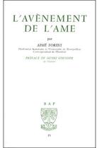 Couverture du livre « L'avenement de l'ame » de Aime Forest aux éditions Beauchesne