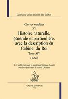 Couverture du livre « Oeuvres complètes t.14 ; histoire naturelle t.14 » de Georges-Louis Leclerc Buffon aux éditions Honore Champion