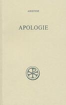 Couverture du livre « Apologie » de Aristide aux éditions Cerf