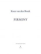 Couverture du livre « Firminy » de Koen Van Den Broek aux éditions Mer B&l